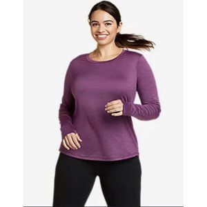 Women Long Sleeves T-Shirt Purple SZ M